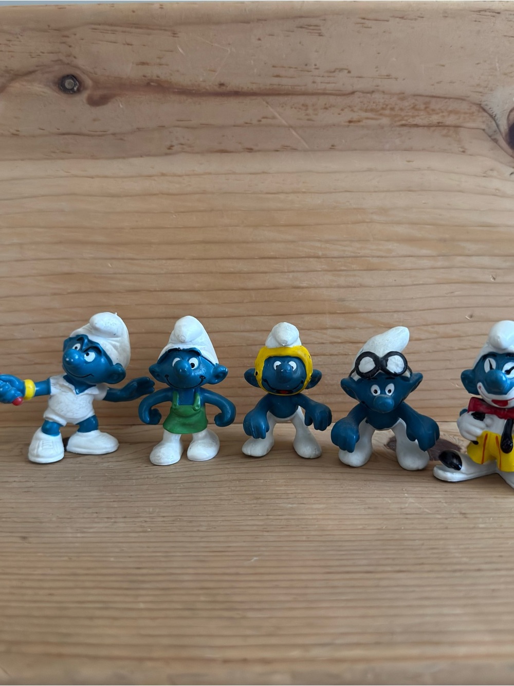 1970's Smurfs Set of 5 PEYO SCHLEICH Vintage Collectible Figures (Approx 2")